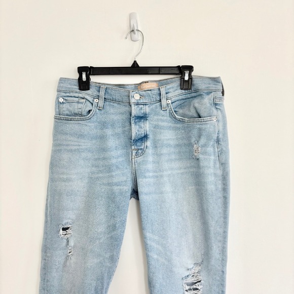 7 For All Mankind Josephina Ankle Cropped Boyfriend Jeans Distressed Size 28 - Picture 2 of 10